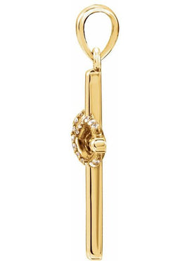 14K White Gold .06 CTW Natural Diamond Infinity-Inspired Cross Pendant