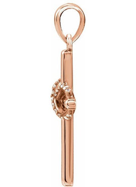 14K White Gold .06 CTW Natural Diamond Infinity-Inspired Cross Pendant