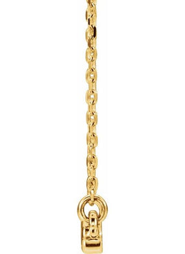 14K White Gold Circle Bar 16