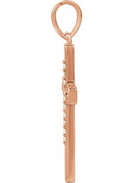 14K White Gold .07 CTW Natural Diamond Cross Pendant