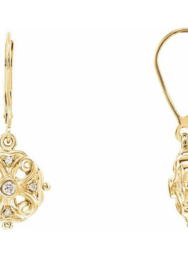 14K Yellow Gold 1/10 CTW Natural Diamond Earrings