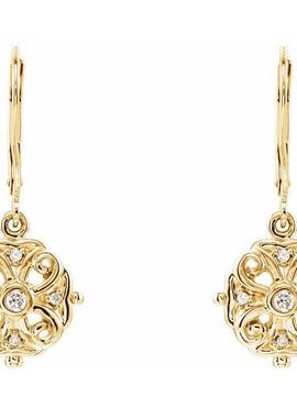 14K Yellow Gold 1/10 CTW Natural Diamond Earrings