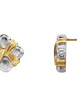 Sterling Silver & 14K Yellow Gold Knot Earring