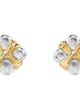 Sterling Silver & 14K Yellow Gold Knot Earring