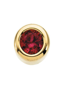 14K Yellow Gold 4 mm Imitation Mozambique Garnet Pendant