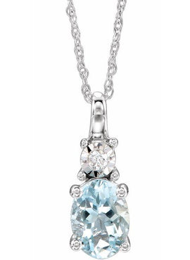 14K White Gold Cultured White Freshwater Pearl & .02 CT Natural Diamond 18