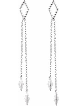 14K Yellow Gold Geometric Chain Earrings