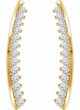 14K White Gold 1/3 CTW Natural Diamond Ear Climbers