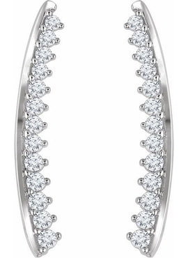 14K White Gold 1/3 CTW Natural Diamond Ear Climbers
