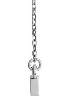 14K White Gold Triangle Bar 16-18