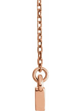 14K White Gold Triangle Bar 16-18