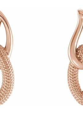 14K Yellow Gold Beaded Drop Earrings