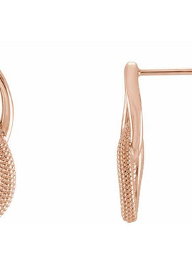 14K Yellow Gold Beaded Drop Earrings