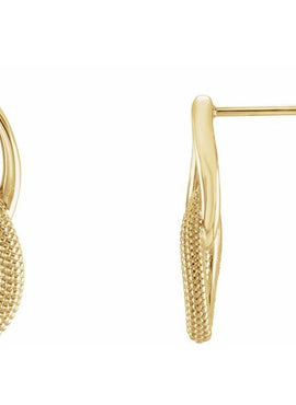 14K Yellow Gold Beaded Drop Earrings