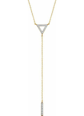 14K Yellow Gold 1/6 CTW Natural Diamond Triangle & Bar  16-18