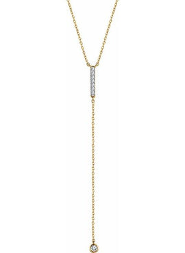 14K Yellow Gold 1/8 CTW Natural Diamond Bar 16-18