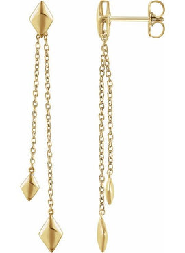 14K Yellow Gold Chain Earrings