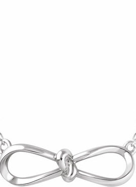 14K White Gold Bow 16-18