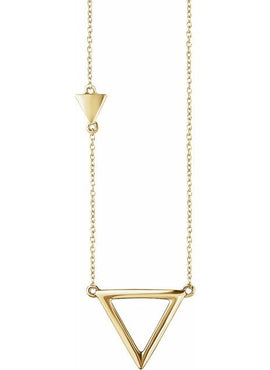 14K Yellow Gold Triangle 16-18