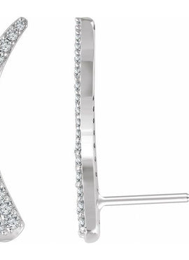 14K Yellow Gold 3/8 CTW Natural Diamond Ear Climbers