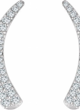 14K Yellow Gold 3/8 CTW Natural Diamond Ear Climbers