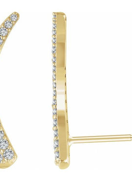 14K Yellow Gold 3/8 CTW Natural Diamond Ear Climbers