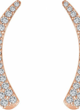14K Yellow Gold 3/8 CTW Natural Diamond Ear Climbers