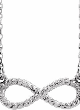 14K White Gold Rope Infinity-Inspired 18