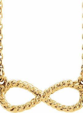 14K White Gold Rope Infinity-Inspired 18