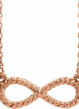 14K White Gold Rope Infinity-Inspired 18