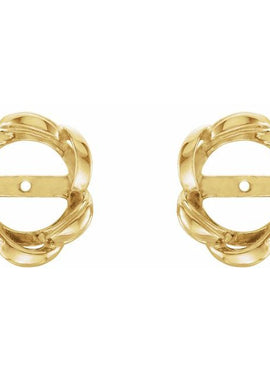 14K White Gold 7mm ID Earring Jackets
