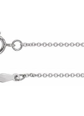 14K White Gold 1 mm Adjustable Cable 16-18