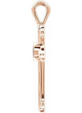 14K White Gold Natural Ruby Cross Pendant