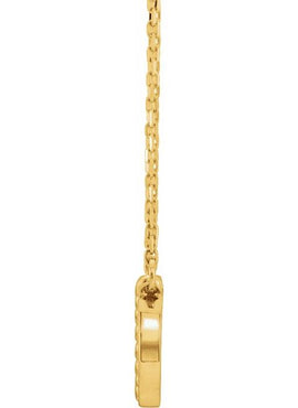 14K White Gold Beaded Circle 16-18