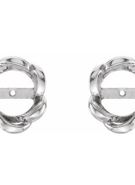 14K White Gold 7mm ID Earring Jackets