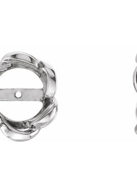 14K White Gold 7mm ID Earring Jackets