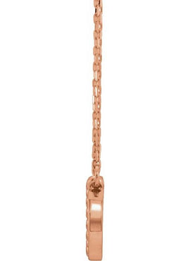 14K White Gold Beaded Circle 16-18