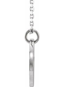 14K White Gold Pierced Cross Disc 16-18