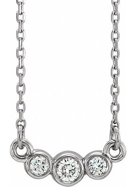 14K White Gold 1/8 CTW Natural Diamond Three-Stone 16-18