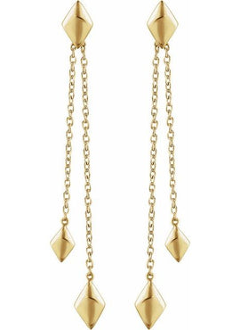 14K Yellow Gold Chain Earrings