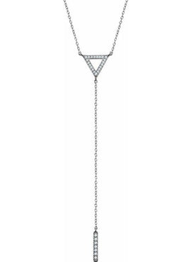 14K Yellow Gold 1/6 CTW Natural Diamond Triangle & Bar  16-18