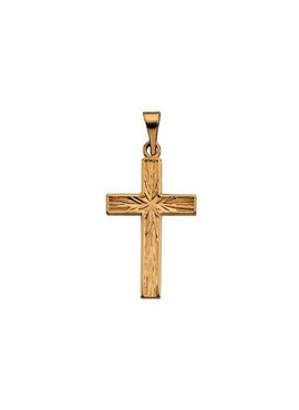 14K Yellow Gold 20.5x12 mm Cross Pendant
