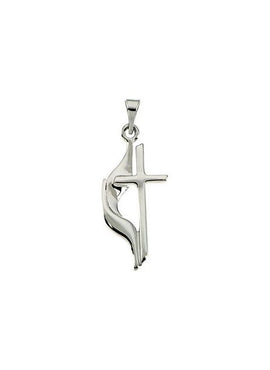 Platinum Methodist Cross Pendant