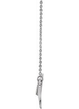 14K White Gold 1/8 CTW Natural Diamond Freeform Bar 18