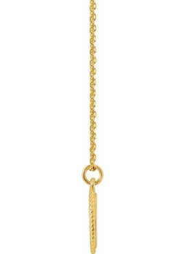 14K White Gold Engravable Round Rope Charm/Pendant