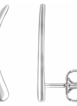 14K White Gold Curved Ear Climbers