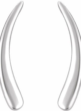 14K White Gold Curved Ear Climbers