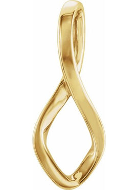 14K White Gold Freeform Pendant
