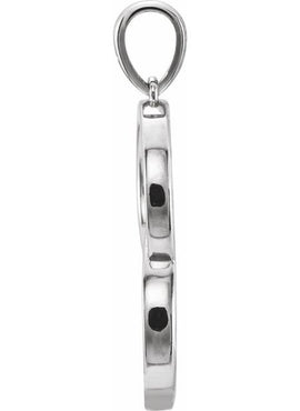 14K White Gold Interlocking Circle Pendant