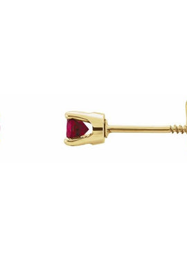 14K White Gold Imitation Mozambique Garnet Youth Earrings